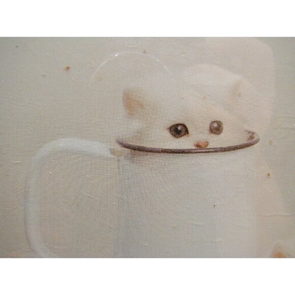 Vintage Kittens and Coffee Picture Wall Hanging 9x12" Sealed Never Used Cat Deco - Picture 8 of 11